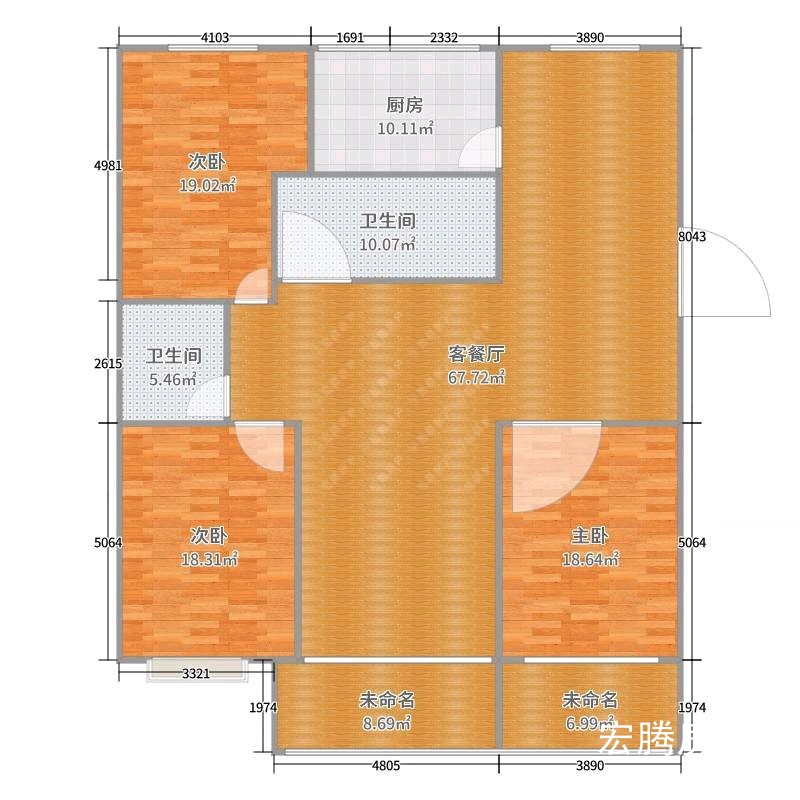 金世纪现代城三阳开泰精装大三居